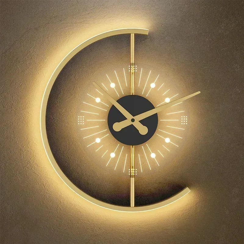 Moderne LED-Wanduhr mit integrierter Beleuchtung