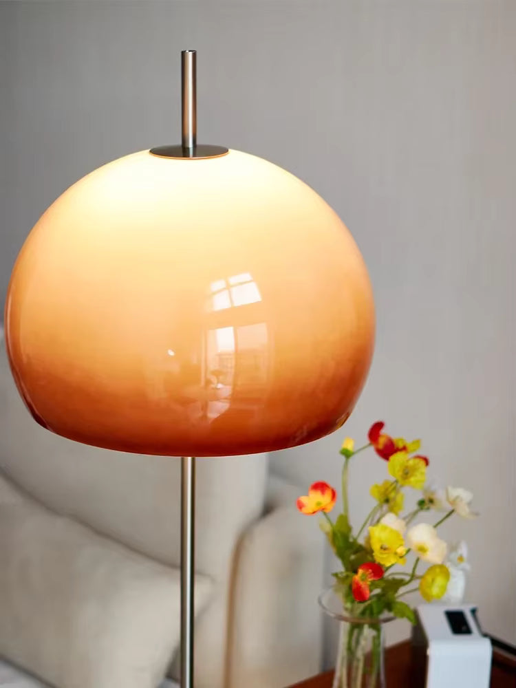 Retro-Pilz-Glas-Stehlampe