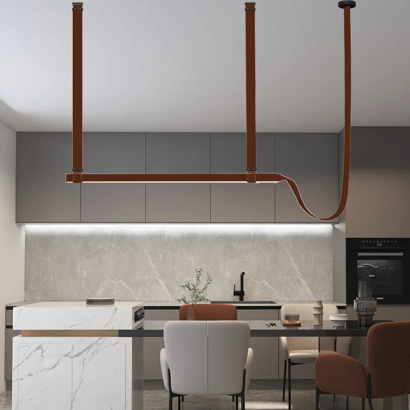 Luxus Leder Pendellampe