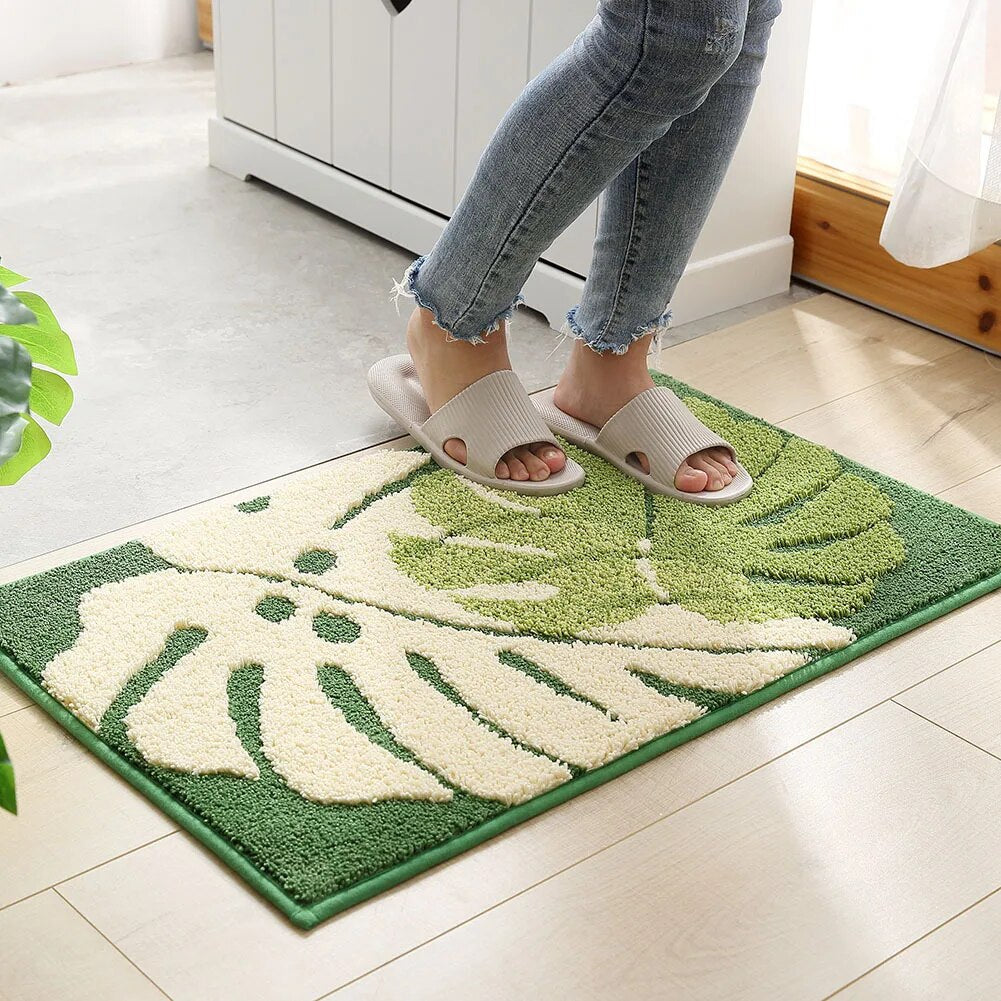 Tapis de salle de bain Feuille et plantes de luxe 