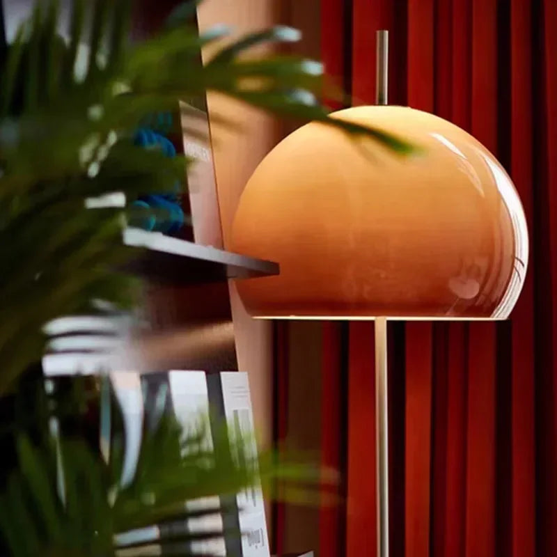 Retro-Pilz-Glas-Stehlampe