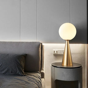 Lampe de table créative en or et verre