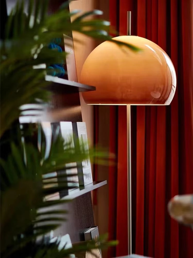 Retro-Pilz-Glas-Stehlampe