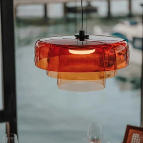 Farbglas LED Pendelleuchte
