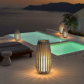 Rattan LED Gartenlaterne