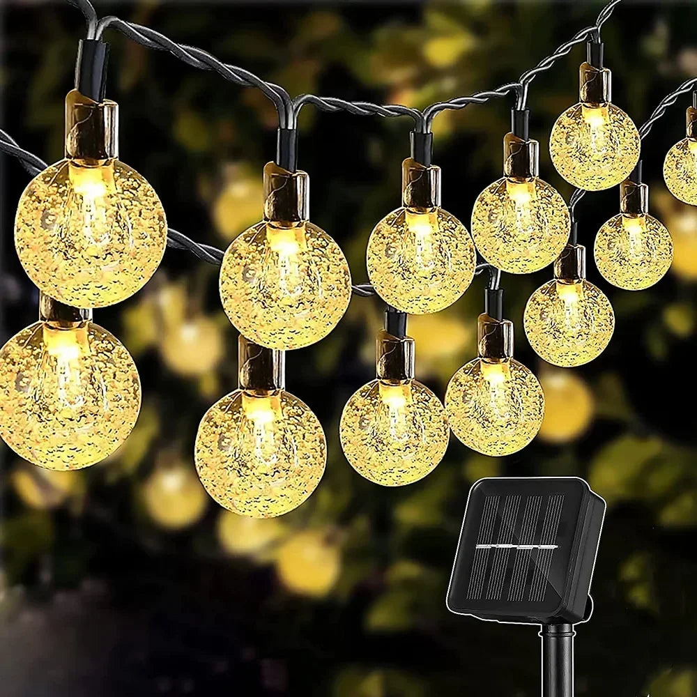 Solar Kristallkugel Lichterkette für Weihnachten & Gartenparty