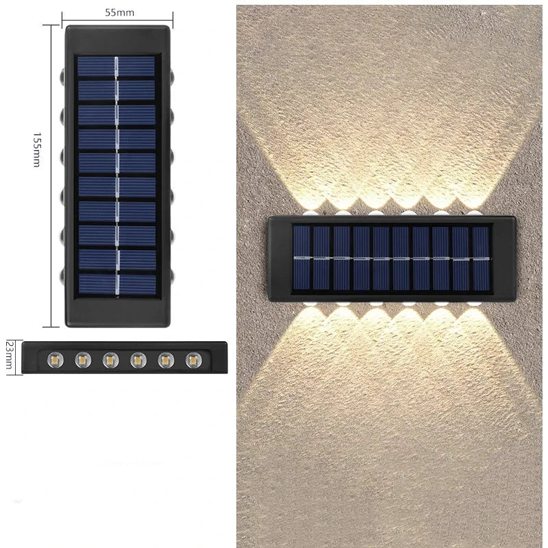 Solar-Wandleuchte nach oben und unten