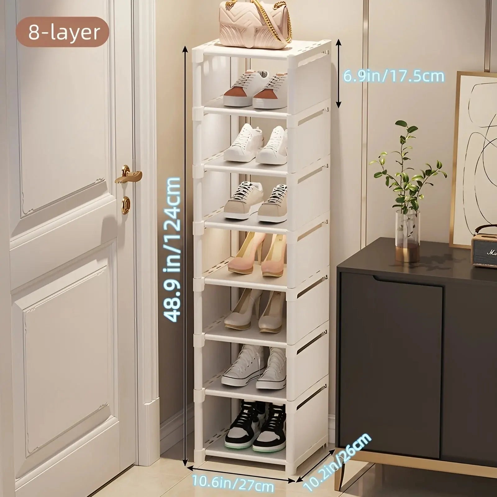 Schuhregal aus 6/8-lagigem Metallrahmen und Stoff