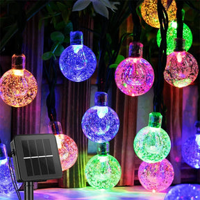 Solar LED Kristallkugel Lichterkette für Weihnachten & Garten
