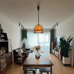 Holz Glas Hängeleuchte