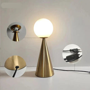 Lampe de table créative en or et verre