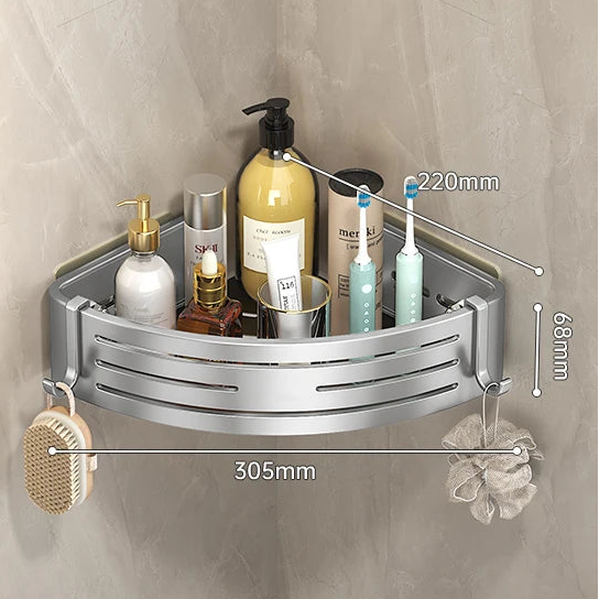 Aluminium-Badezimmerregal, bohrfrei erhältlich