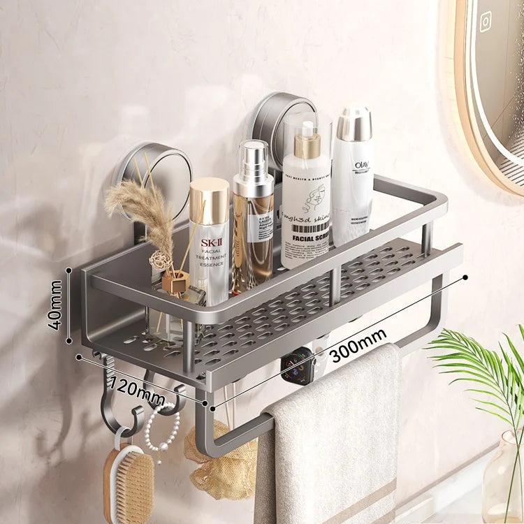 Wandregal aus Aluminium mit Saugnapfbefestigung