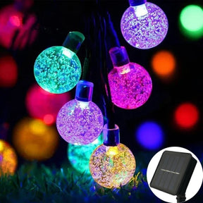 Solar Kristallkugel Lichterkette für Weihnachten & Gartenparty