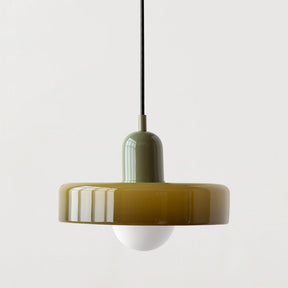 Bauhaus Hängeleuchte aus Buntglas