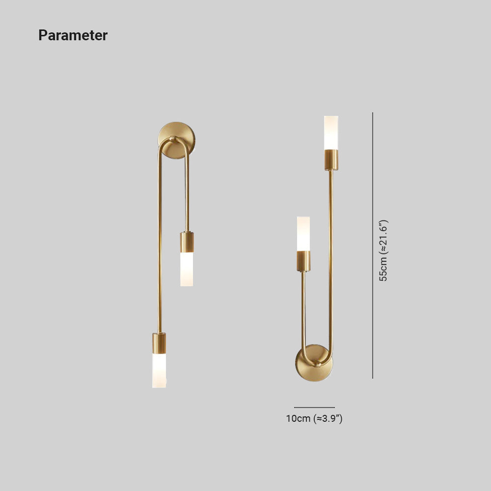 Moderne LED-Wandleuchte Gold Dual-Stab-Aster Selection