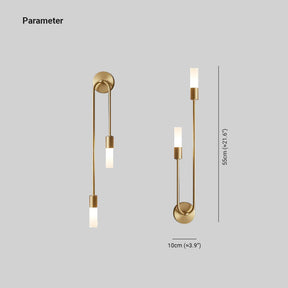 Applique murale LED moderne double tige dorée