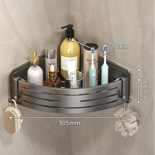 Aluminium-Badezimmerregal, bohrfrei erhältlich
