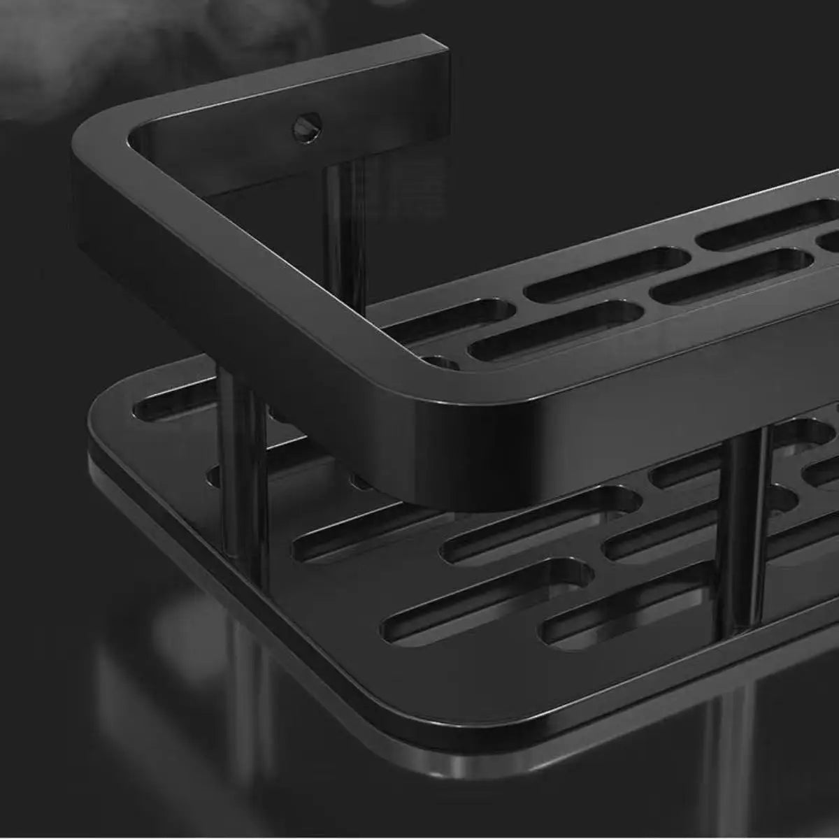 Duschablage aus Aluminium, die ohne Bohren hergestellt werden kann