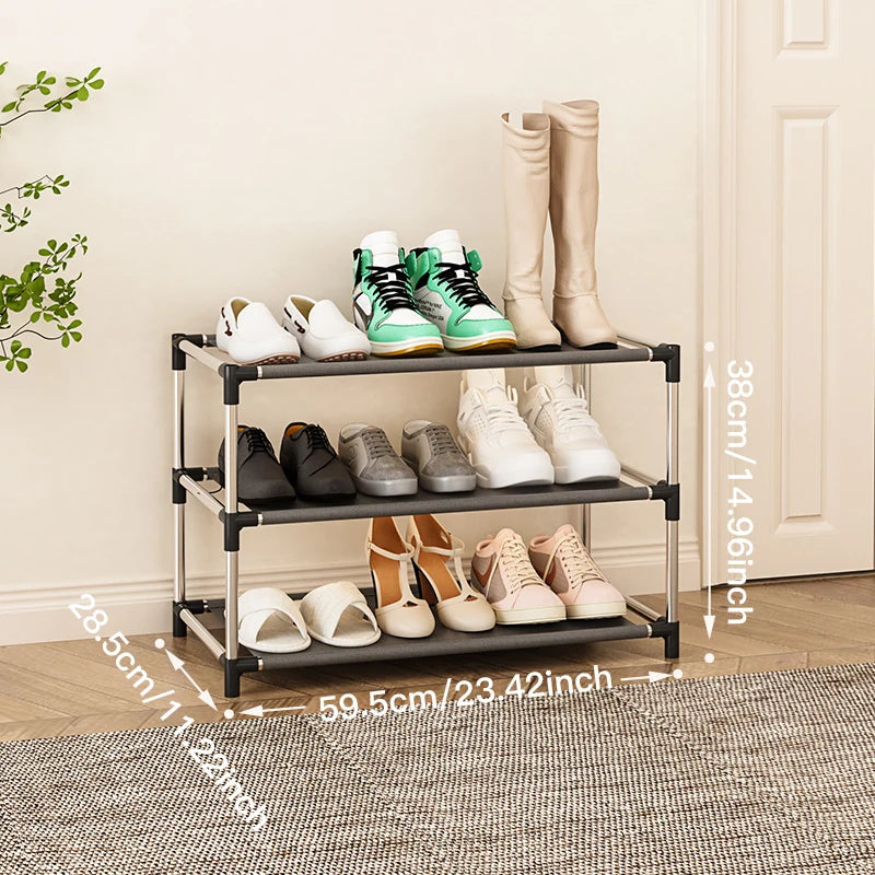 Mehrstufiges Schuhregal aus Stoff