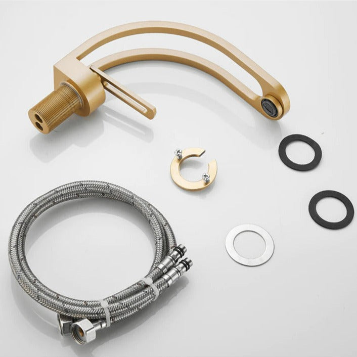 Gebogene Premium-Armatur fürs Bad – Innovatives Dual-Channel-System & edles Design-Aster Selection