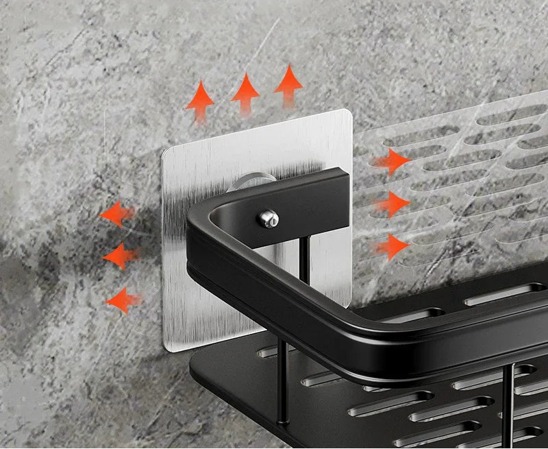 Eckmontierter Badezimmer-Organizer aus Aluminium