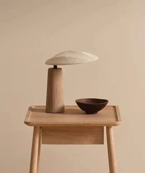 Lampe rétro avec structure en bois