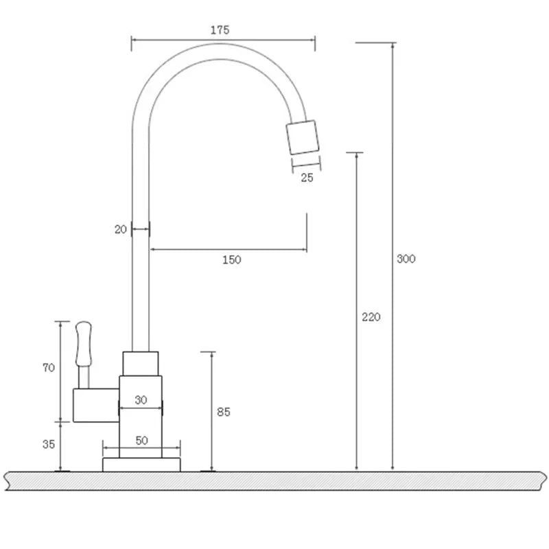 Antike Messing-Küchenarmatur mit Schwanenhals-Design