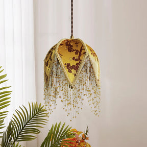 Vintage Stoff Pendelleuchte