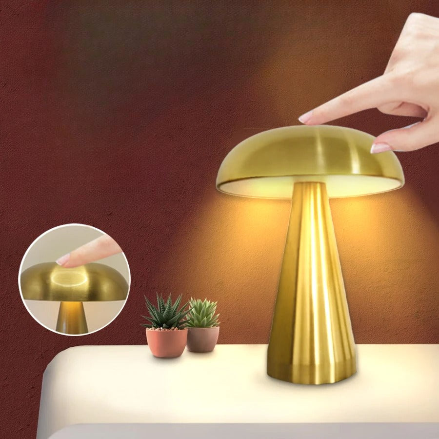 Retro-Tischlampe in Pilzform, wiederaufladbar