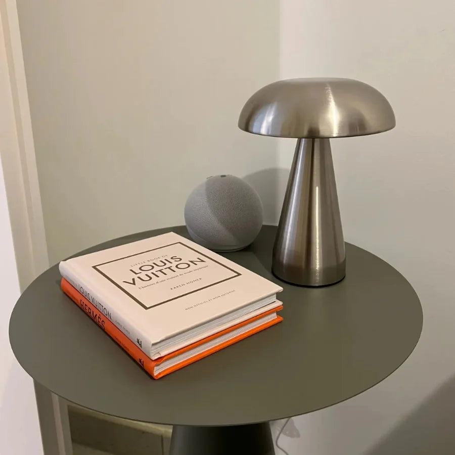 Retro-Tischlampe in Pilzform, wiederaufladbar
