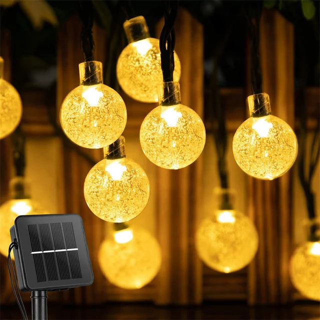 Solar LED Kristallkugel Lichterkette für Weihnachten & Garten