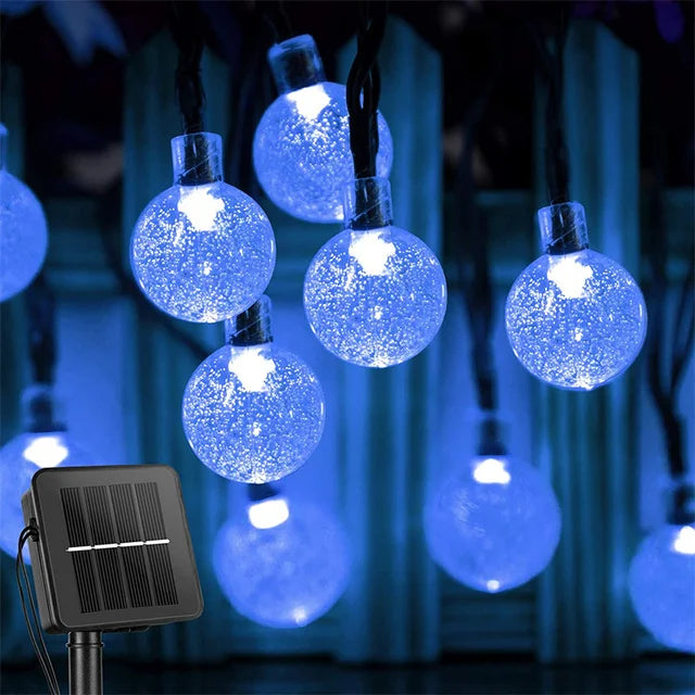 Solar LED Kristallkugel Lichterkette für Weihnachten & Garten