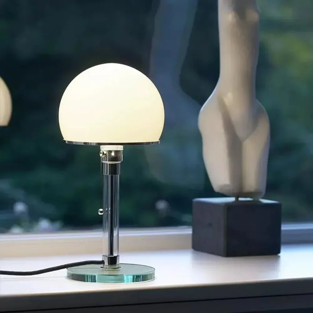 Wilora Bauhaus Glas-Tischlampe