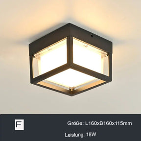 Modern ceiling light for outdoor areas