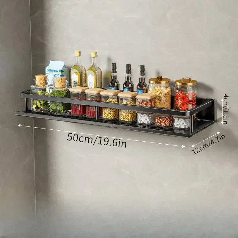 Küchen-Organizer Regal mit Haken – Modernes Design in Schwarz-Aster Selection