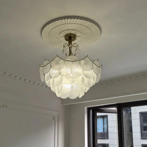 Muschelglas LED Kronleuchter