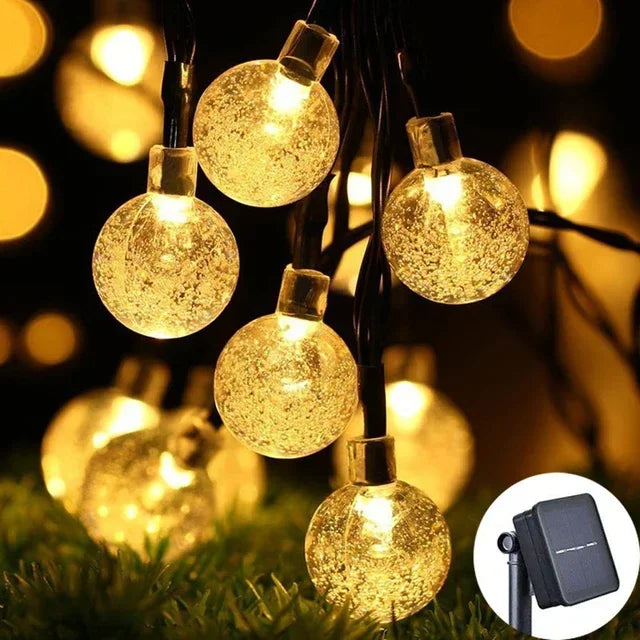 Solar Kristallkugel Lichterkette für Weihnachten & Gartenparty