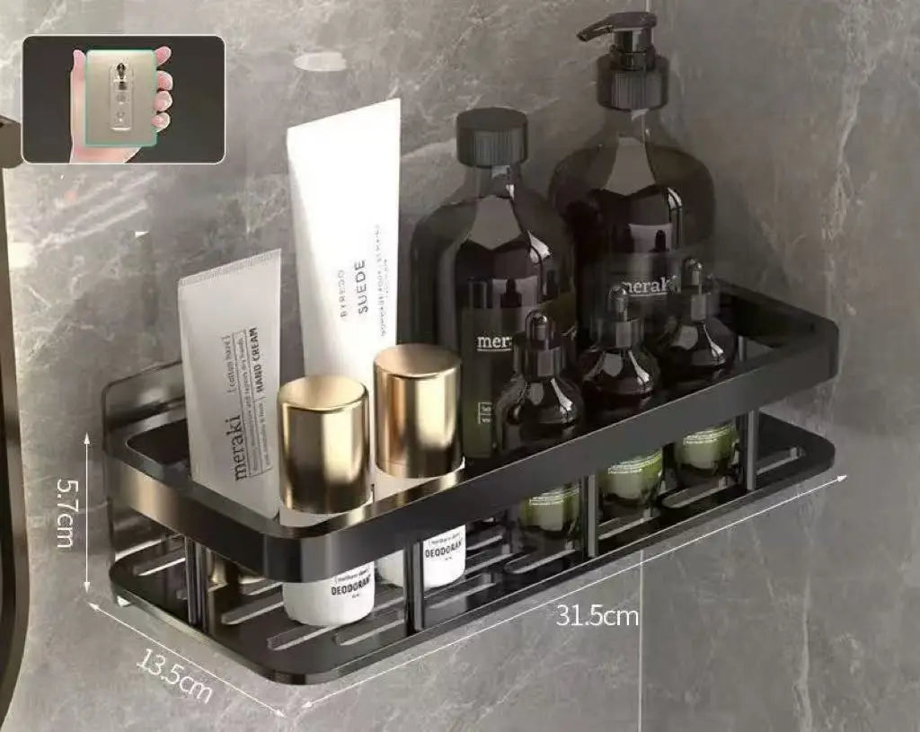 Duschablage aus Aluminium, die ohne Bohren hergestellt werden kann