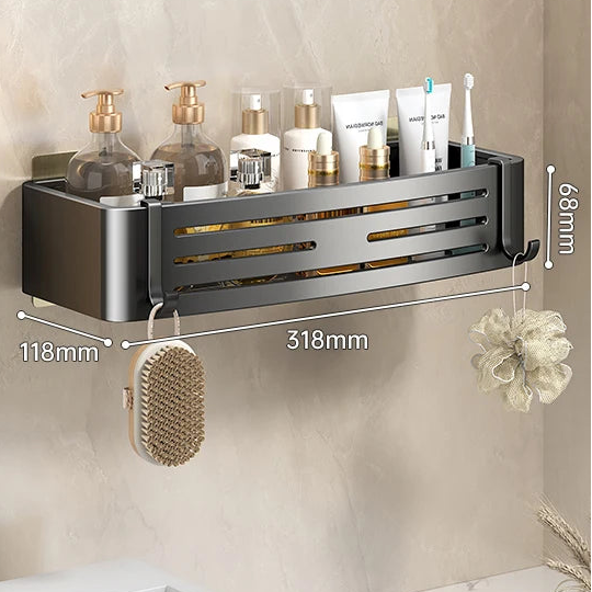 Aluminium-Badezimmerregal, bohrfrei erhältlich