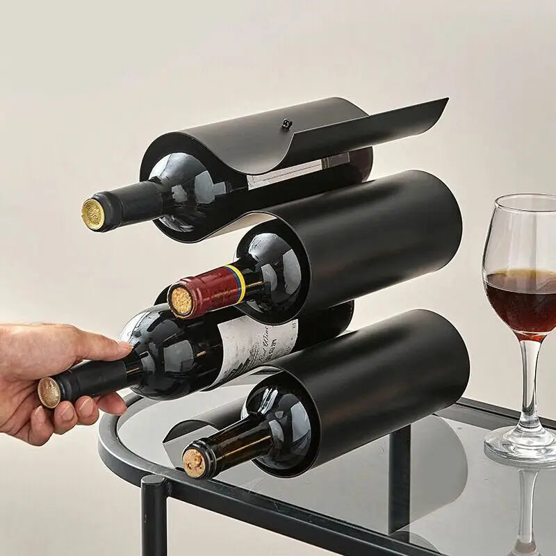 S-förmiger Weinflaschenhalter aus Metall