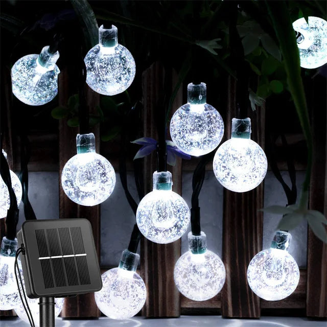 Solar LED Kristallkugel Lichterkette für Weihnachten & Garten