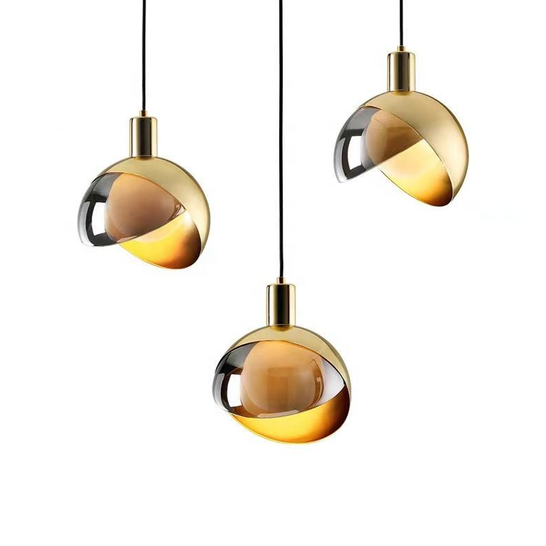 Gouden glazen hanglamp