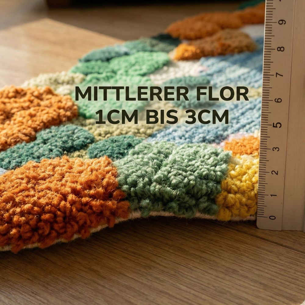 Teppich Wohnzimmer 200x300 aus reiner Wolle mit dichter weicher Struktur für modernes stilvolles Ambiente