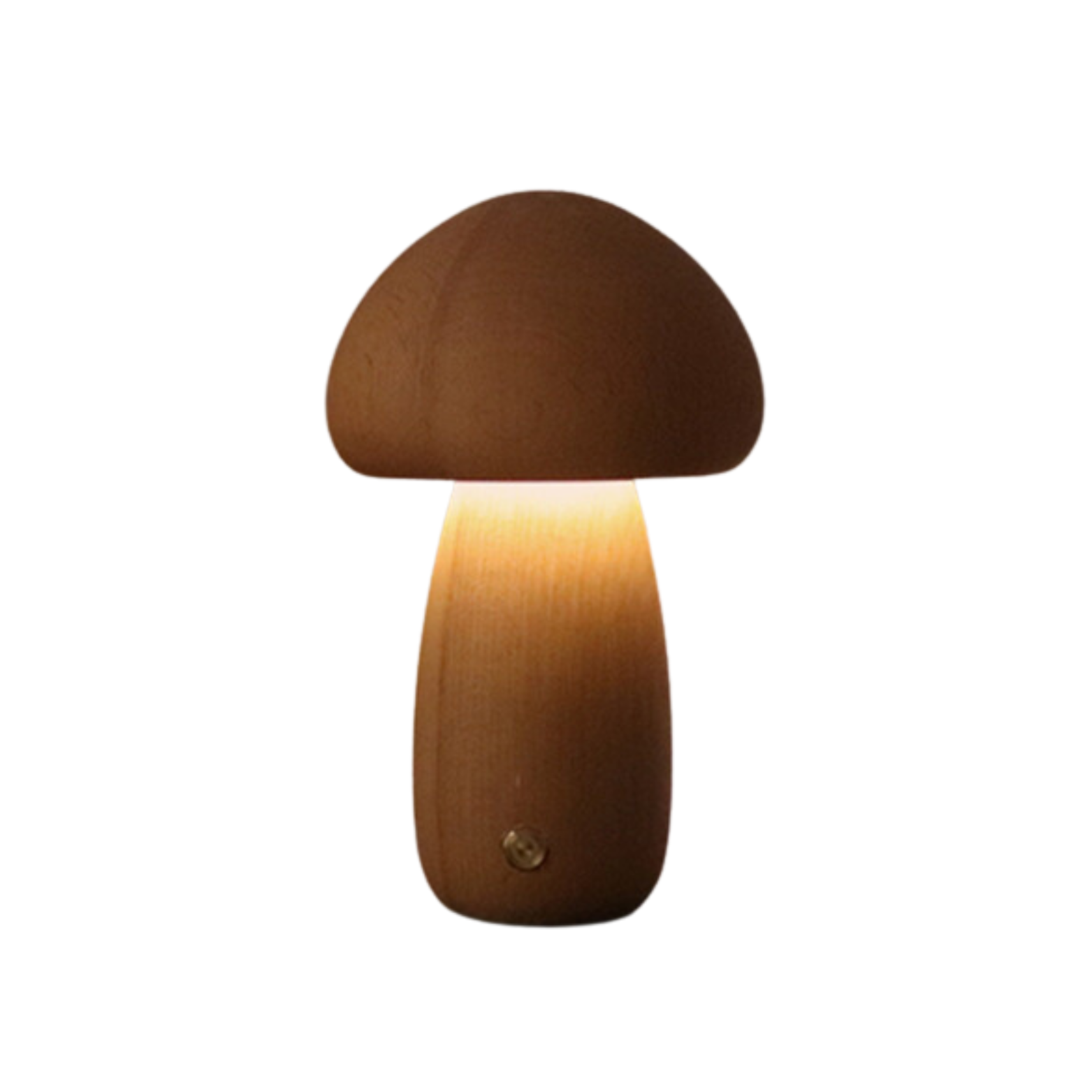 Lampe de table champignon vintage en bois