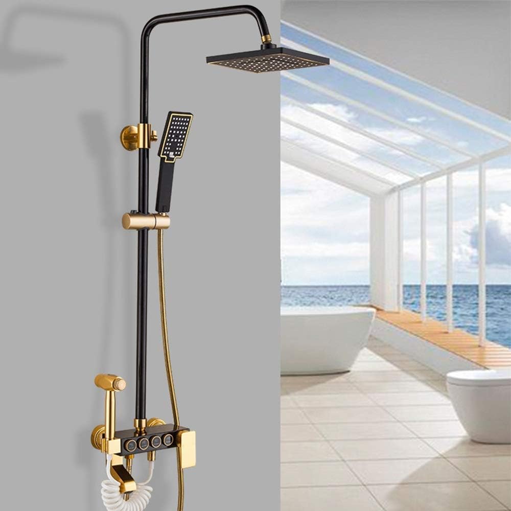 Schwarzes Duschset Armatur mit Regendusche