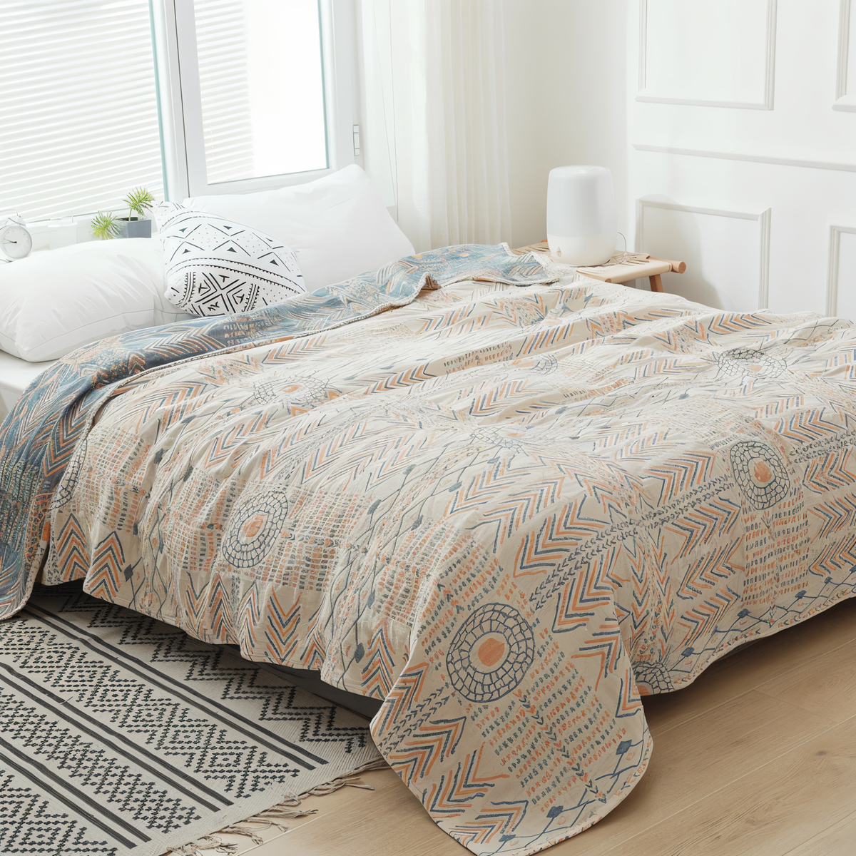 Soft woven checkered blanket