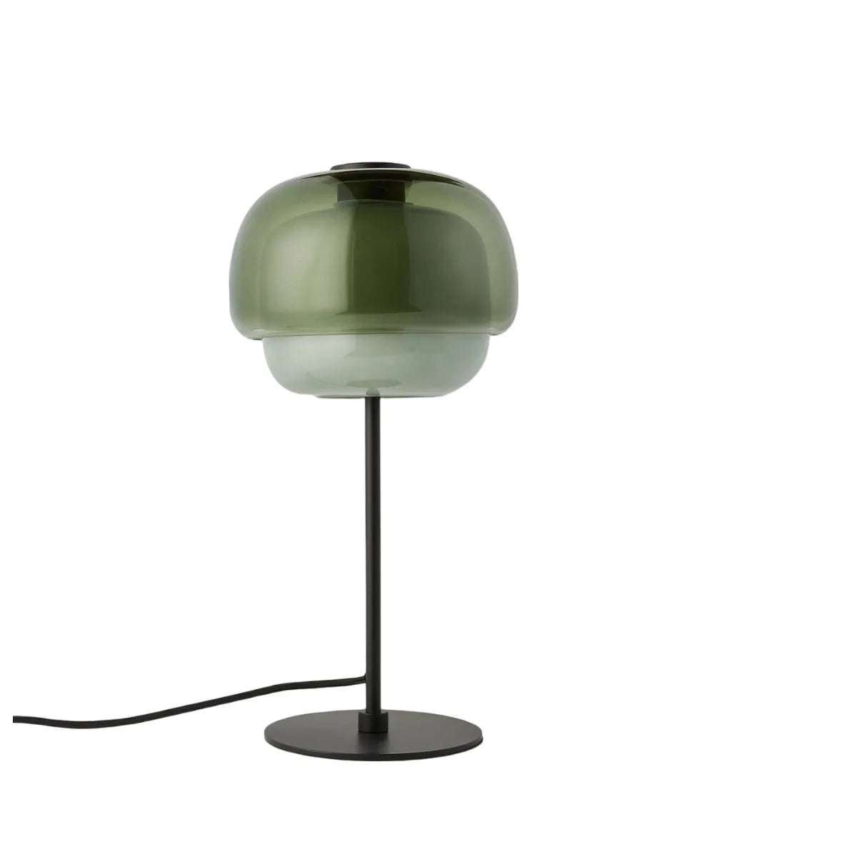 Clovelle Retro-Tischleuchte in Pilzform aus Eisen und Glas