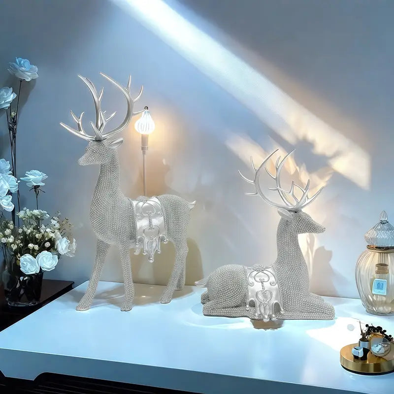 Art Deco Reh Figuren für Weihnachten & Festliche Dekoration