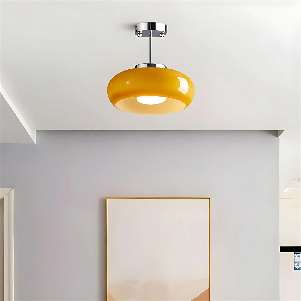 Lunessa Bauhaus Messing-Glas-Scheiben-Deckenleuchte